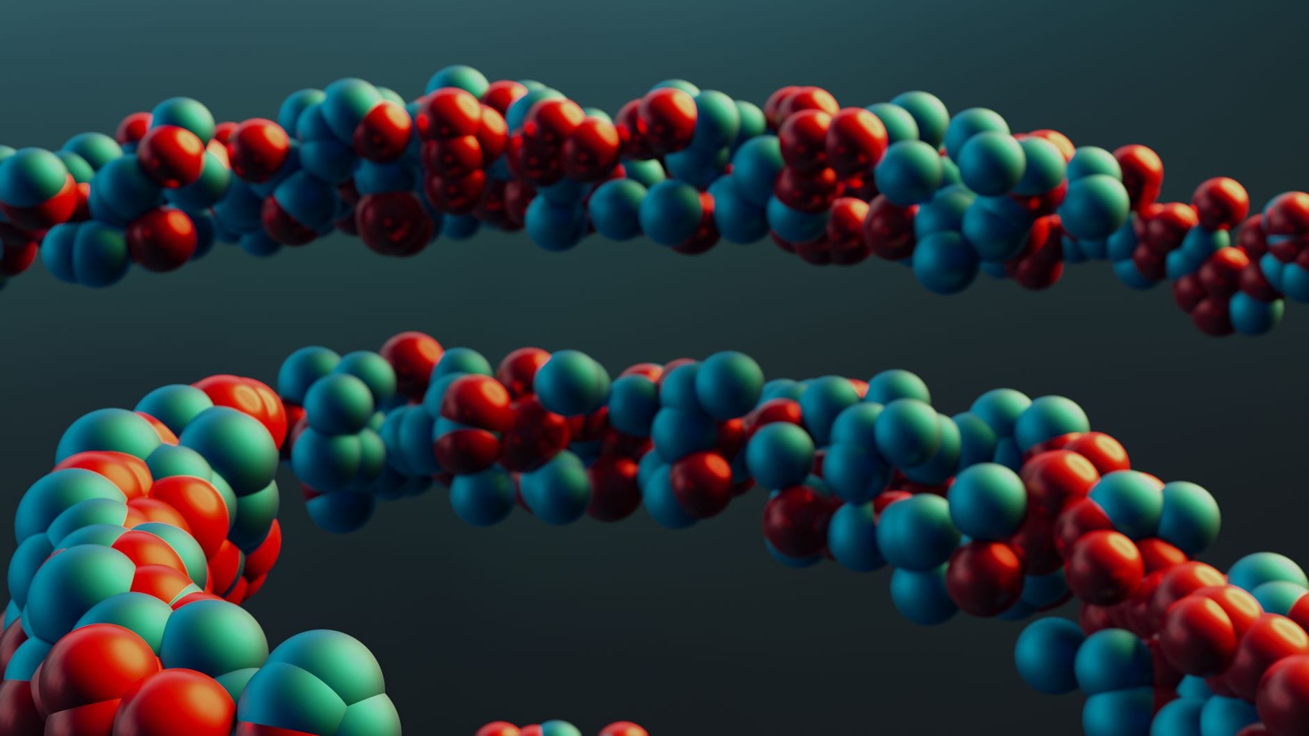 Kolorowy model cząsteczek symbolizujący nanocząstki w kosmetykach